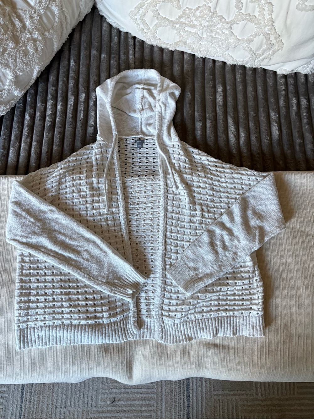 Aerie Open-Knit Hooded Sweater Medium